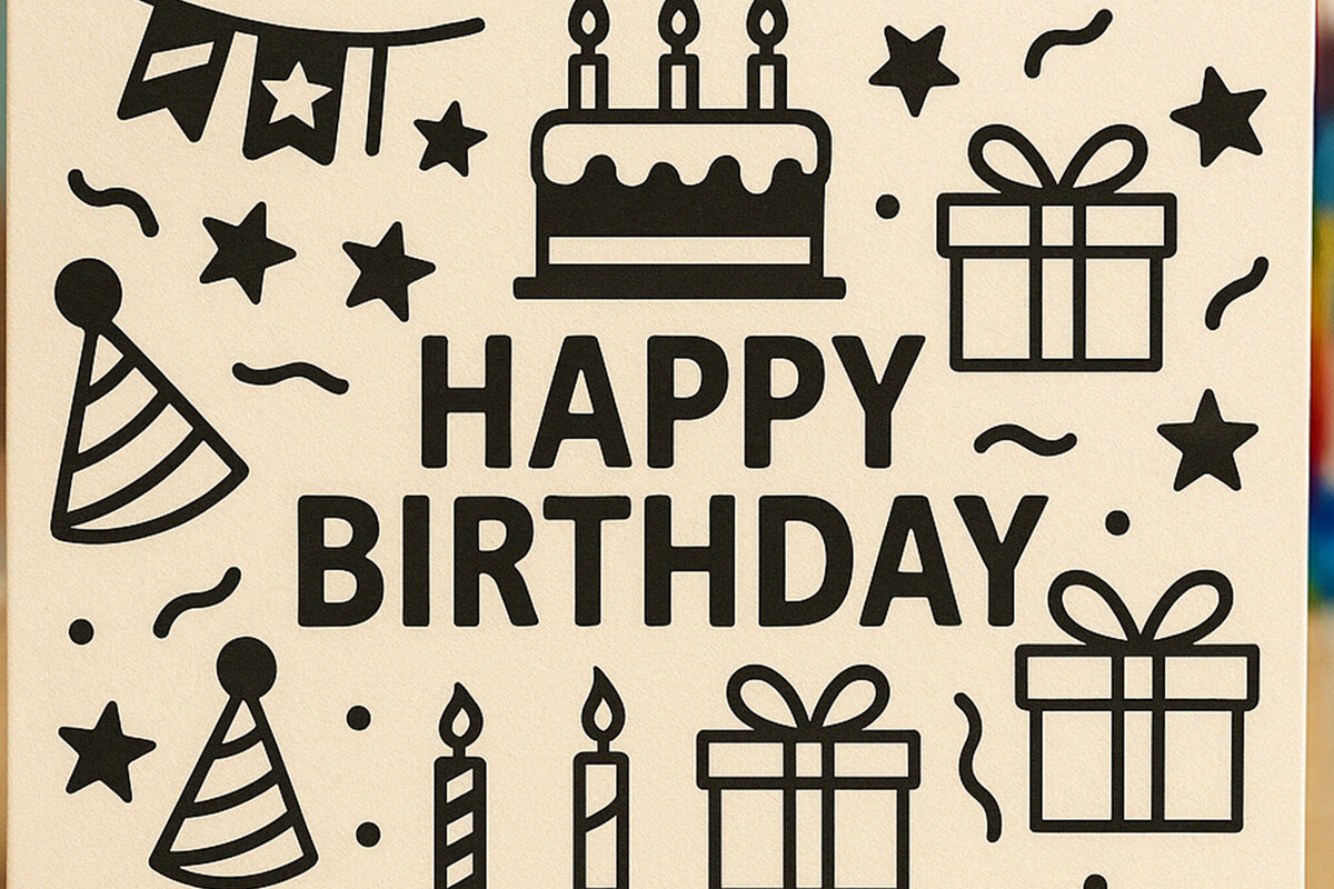 Intra απο ξύλο plywood 3mm-4mm πάχος - Cricut Δωροκάρτα γενεθλίων  Cut  Δίασταση 4x4 cm INTRAFABR-120283652