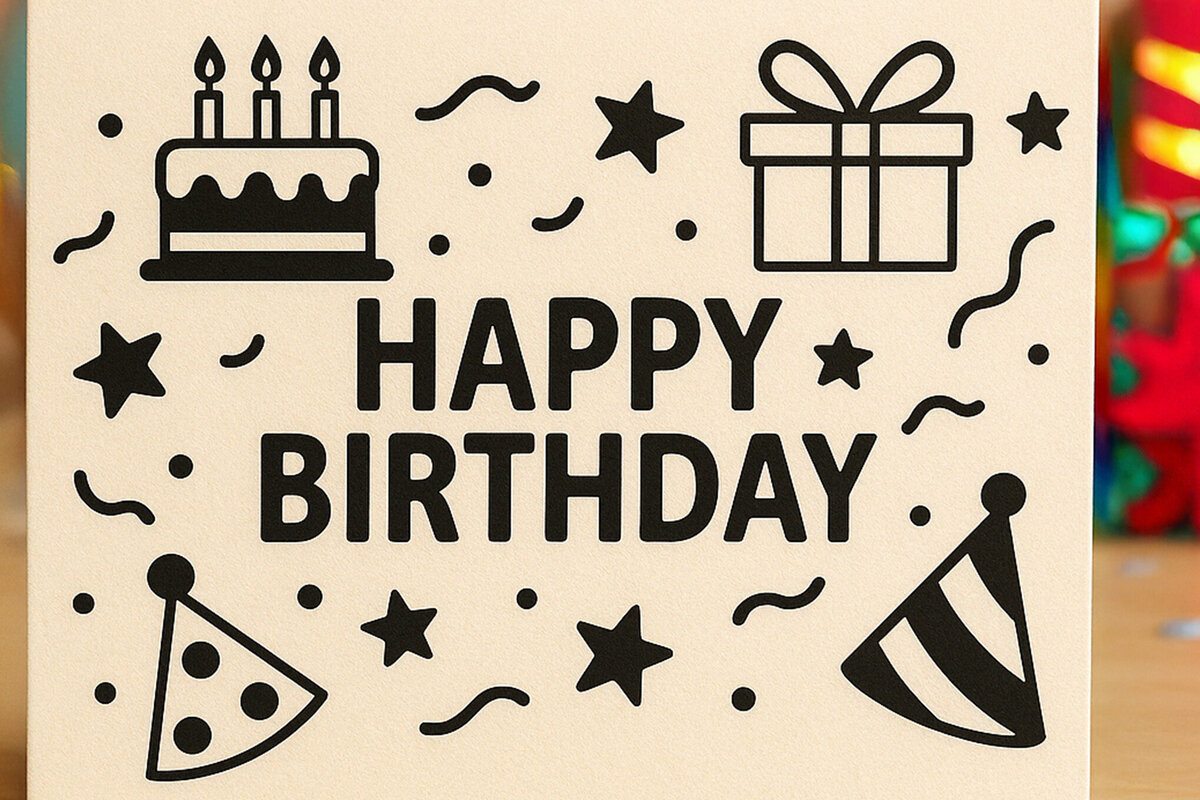 Intra απο ξύλο plywood 3mm-4mm πάχος - Cricut Δωροκάρτα γενεθλίων  Cut  Δίασταση 4x4 cm INTRAFABR-120284246