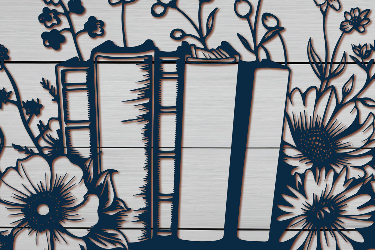 Intra απο ξύλο plywood 3mm-4mm πάχος - Σετ  βιβλίου Cricut με λουλούδια Δίασταση 4x4 cm INTRAFABR-91048026