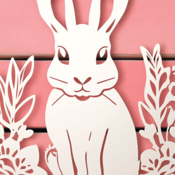 Intra απο ξύλο plywood 3mm-4mm πάχος - Cricut Bunny/Rabbit Papercut Δίασταση 4x4 cm INTRAFABR-89941258 - Image 1