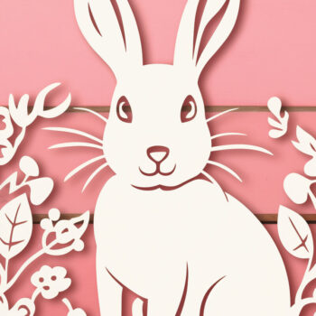 Intra απο ξύλο plywood 3mm-4mm πάχος - Cricut Bunny/Rabbit Papercut Δίασταση 4x4 cm INTRAFABR-89906301 - Image 1