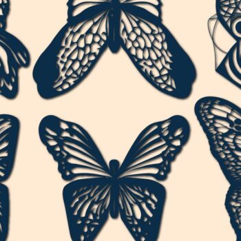 Intra απο ξύλο plywood 3mm-4mm πάχος - Πακέτο Cricut Butterfly  Δίασταση 30x20 cm INTRAFABR-77589391 - Image 1