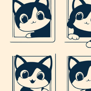 Intra απο ξύλο plywood 3mm-4mm πάχος - Γάτα Cricut που κρυφοκοιτάζει από ένα παράθυρο  Δίασταση 4x4 cm INTRAFABR-104800864