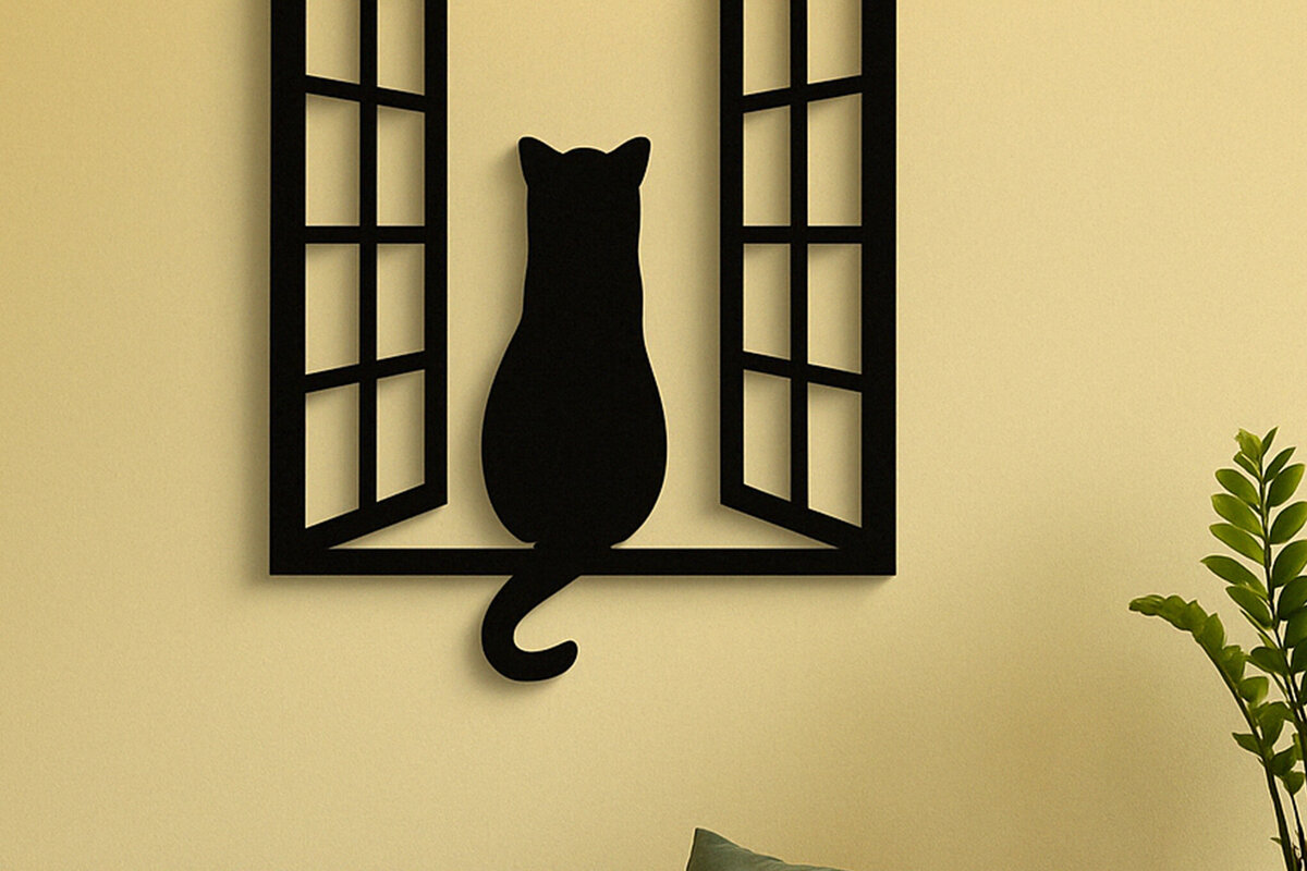 Intra απο ξύλο plywood 3mm-4mm πάχος -  Cricut Cats Art Decor  Cut File Δίασταση 4x4 cm INTRAFABR-120141513