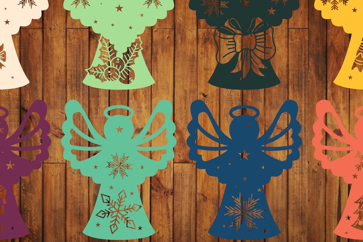 Intra απο ξύλο plywood 3mm-4mm πάχος - Πακέτο Cricut Christmas Angel  Δίασταση 15x15 cm INTRAFABR-37726595