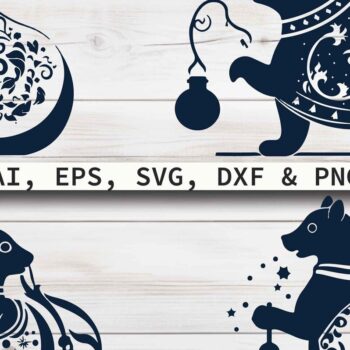 Intra απο ξύλο plywood 3mm-4mm πάχος - Πακέτο Cricut Χριστουγεννιάτικο Animal  Δίασταση 4x4 cm INTRAFABR-80866840 - Image 7