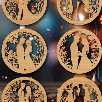 Intra απο ξύλο plywood 3mm-4mm πάχος - Cricut Χριστουγεννιάτικο Coasters Coasters  Bun Δίασταση 4x4 cm INTRAFABR-82066105 - Image 1