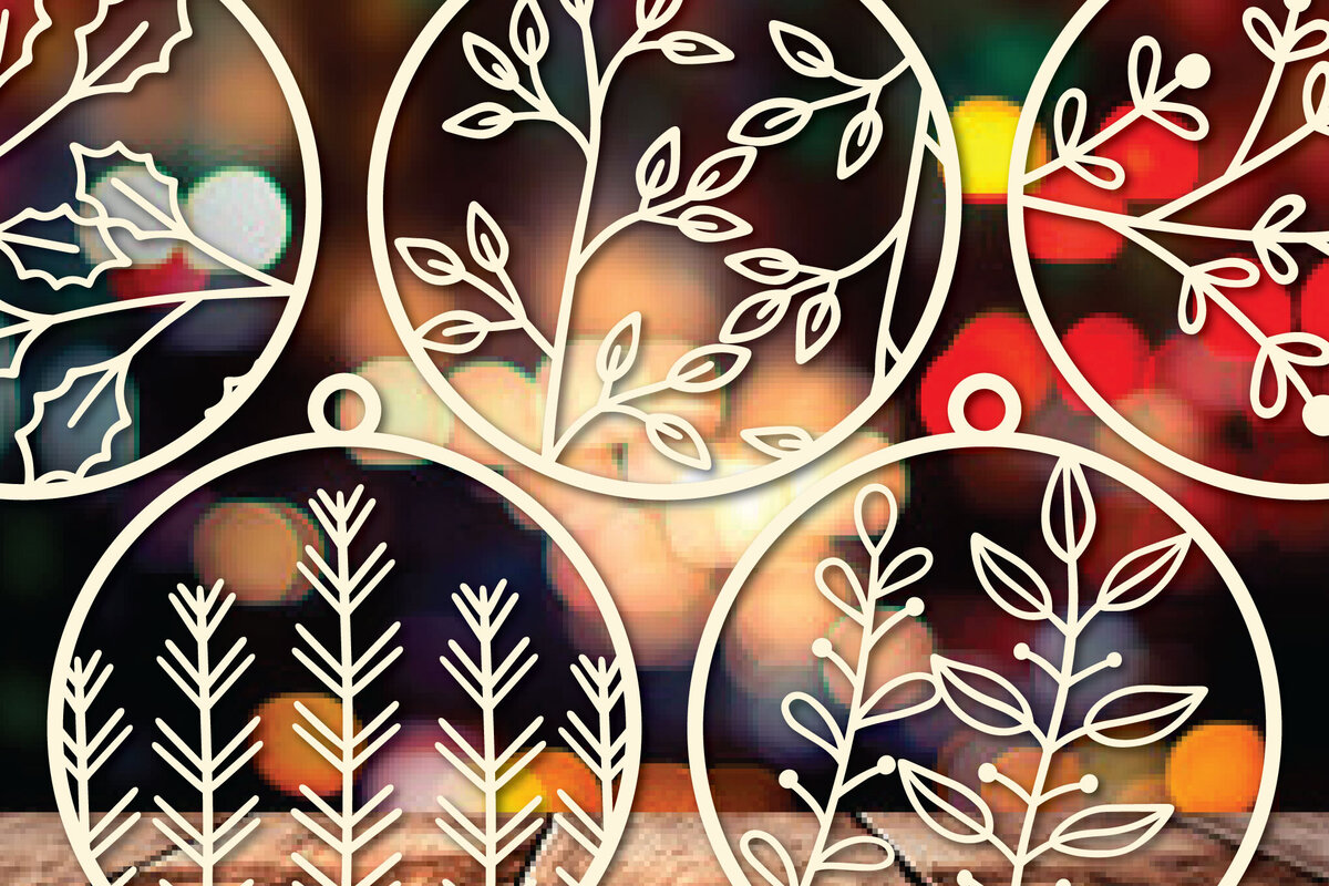 Intra απο ξύλο plywood 3mm-4mm πάχος - Πακέτο Cricut Χριστουγεννιάτικη διακόσμηση  Δίασταση 4x4 cm INTRAFABR-83352454