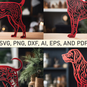 Intra απο ξύλο plywood 3mm-4mm πάχος - Cricut Χριστουγεννιάτικο Διακόσμηση Σκύλου Πακέτο Δίασταση 4x4 cm INTRAFABR-81972197 - Image 1