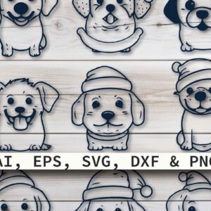 Intra απο ξύλο plywood 3mm-4mm πάχος - Πακέτο Cricut Christmas Dog  Δίασταση 4x4 cm INTRAFABR-80839423