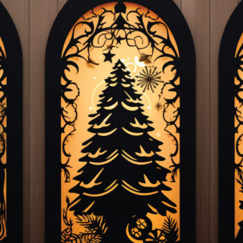 Intra απο ξύλο plywood 3mm-4mm πάχος - Πακέτο Χριστουγεννιάτικων Πόρτων Cricut  Δίασταση 6x6 cm INTRAFABR-81630578 - Image 2