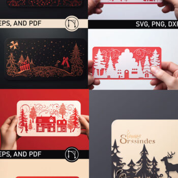 Intra απο ξύλο plywood 3mm-4mm πάχος - Πακέτο χριστουγεννιάτικων δώρων Cricut  Δίασταση 15x15 cm INTRAFABR-81481872 - Image 1