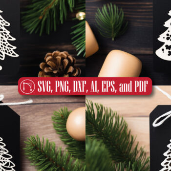 Intra απο ξύλο plywood 3mm-4mm πάχος - Πακέτο  με ετικέτα δώρου Χριστουγέννων Cricut Δίασταση 4x4 cm INTRAFABR-82677396 - Image 1