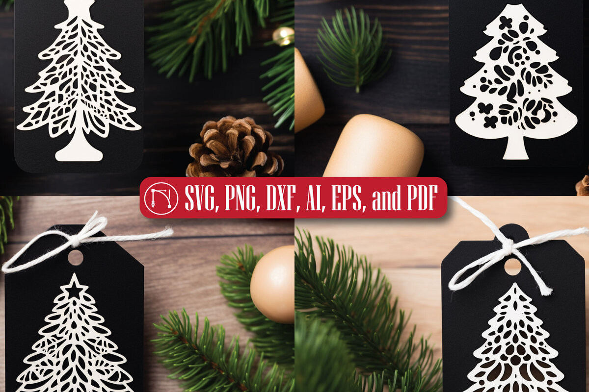 Intra απο ξύλο plywood 3mm-4mm πάχος - Πακέτο  με ετικέτα δώρου Χριστουγέννων Cricut Δίασταση 4x4 cm INTRAFABR-82677396