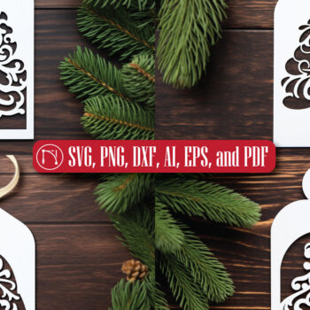 Intra απο ξύλο plywood 3mm-4mm πάχος - Πακέτο  με ετικέτα δώρου Χριστουγέννων Cricut Δίασταση 4x4 cm INTRAFABR-82700519 - Image 1