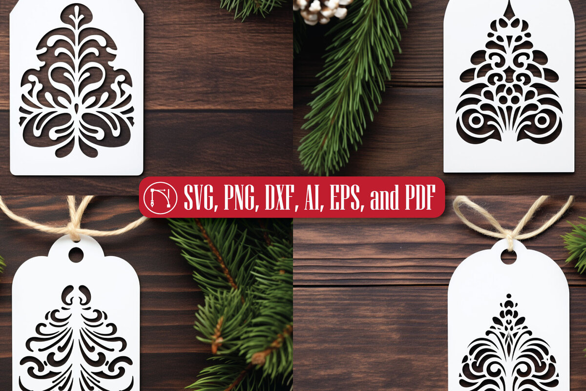 Intra απο ξύλο plywood 3mm-4mm πάχος - Πακέτο  με ετικέτα δώρου Χριστουγέννων Cricut Δίασταση 4x4 cm INTRAFABR-82701236