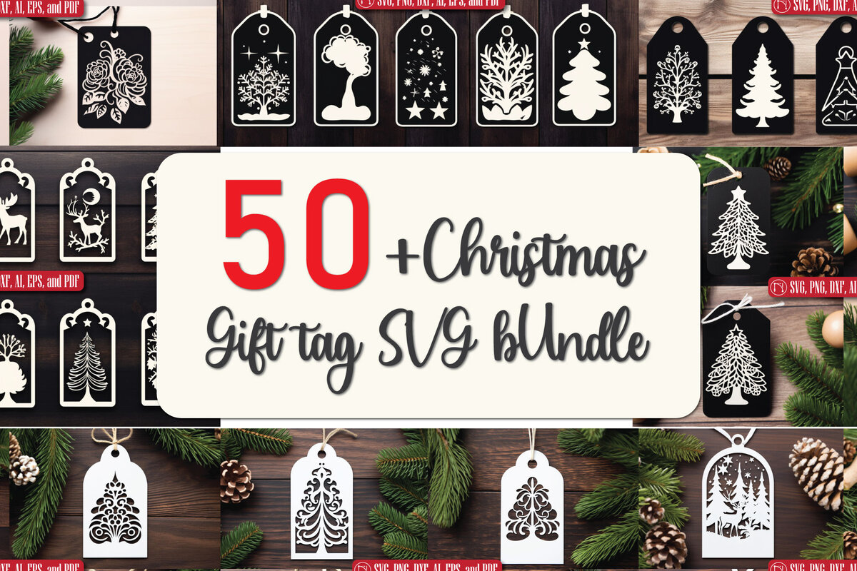 Intra απο ξύλο plywood 3mm-4mm πάχος - Πακέτο  με ετικέτα δώρου Χριστουγέννων Cricut Δίασταση 4x4 cm INTRAFABR-82703942