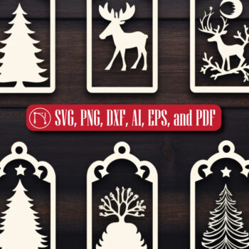 Intra απο ξύλο plywood 3mm-4mm πάχος - Πακέτο  με ετικέτα δώρου Χριστουγέννων Cricut Δίασταση 4x4 cm INTRAFABR-82703942 - Image 7