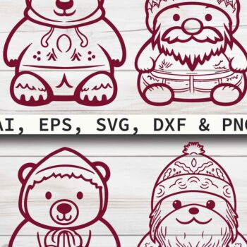 Intra απο ξύλο plywood 3mm-4mm πάχος - Πακέτο Cricut Christmas Gnome  Δίασταση 4x4 cm INTRAFABR-80845736 - Image 1