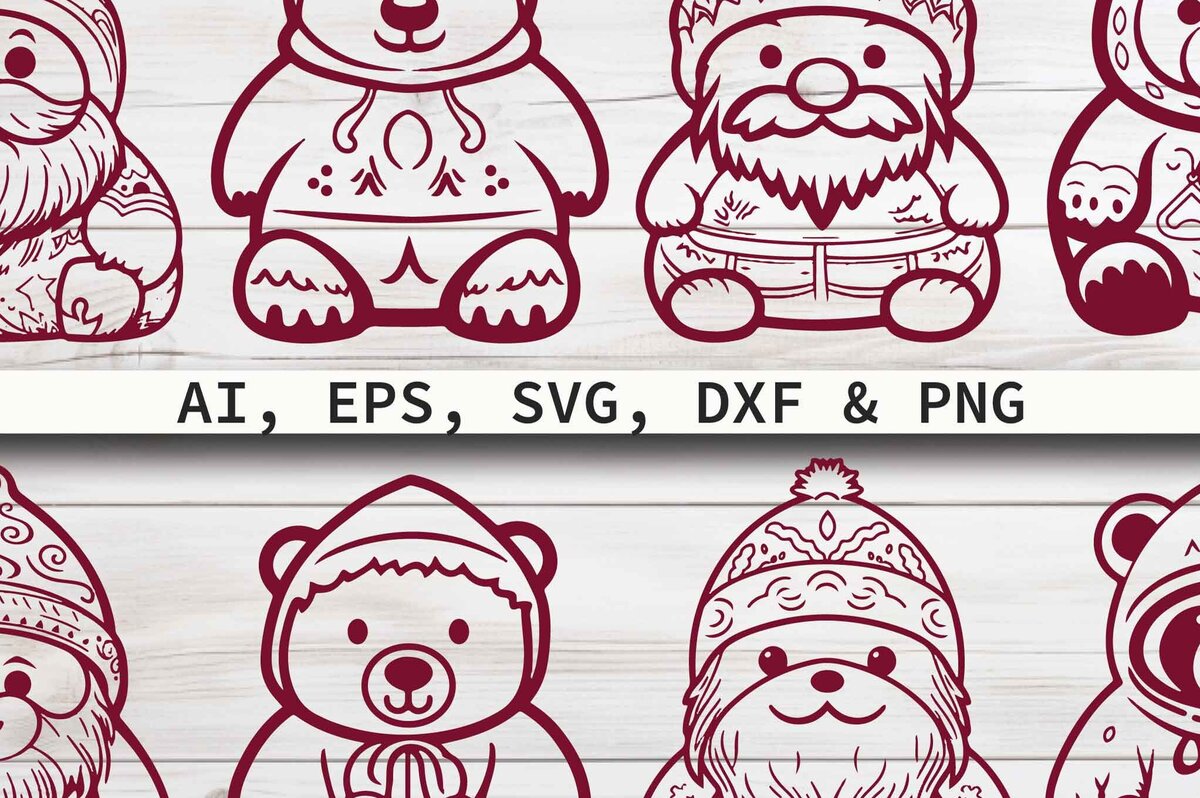 Intra απο ξύλο plywood 3mm-4mm πάχος - Πακέτο Cricut Christmas Gnome  Δίασταση 4x4 cm INTRAFABR-80845736