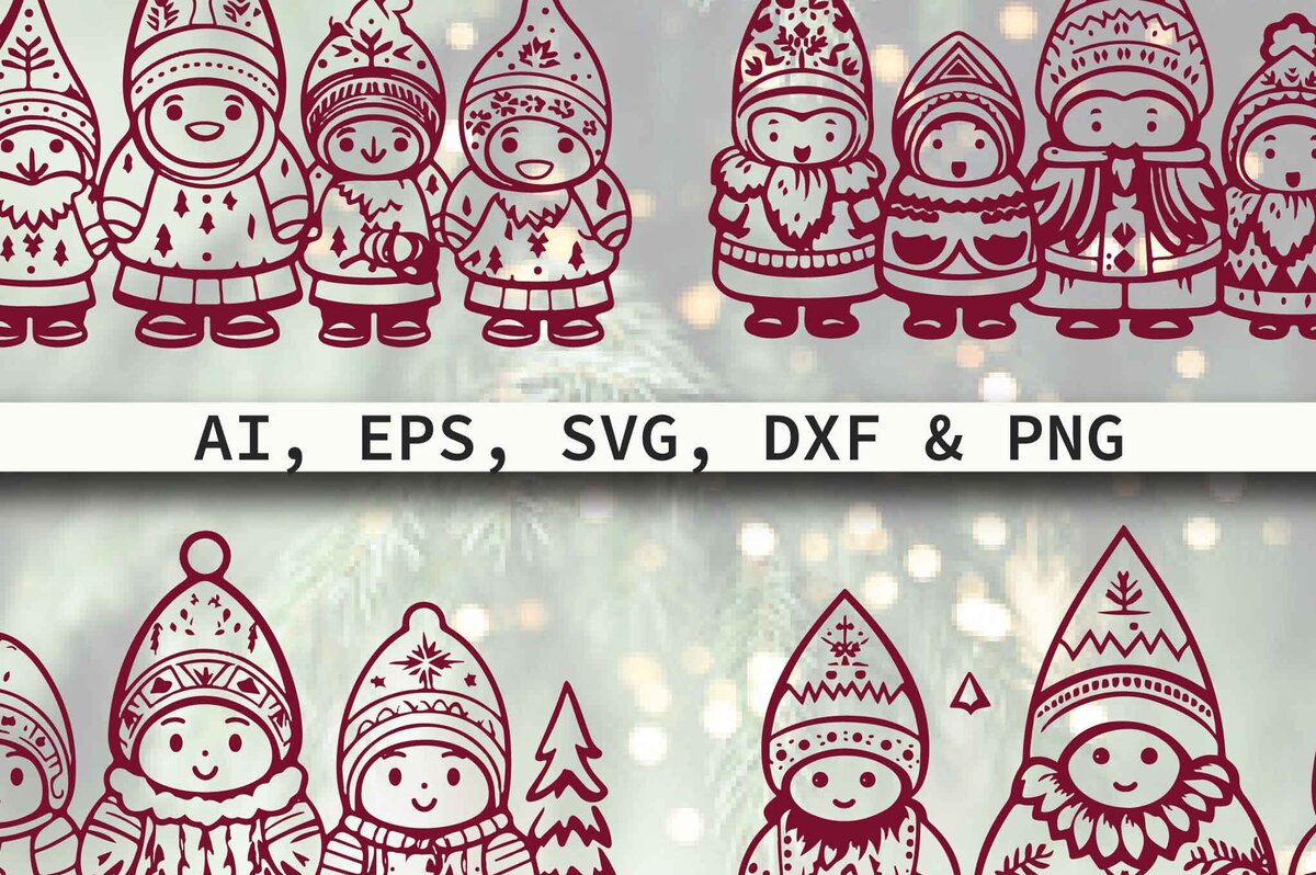 Intra απο ξύλο plywood 3mm-4mm πάχος - Πακέτο Cricut Christmas Gnome  Δίασταση 4x4 cm INTRAFABR-80914309