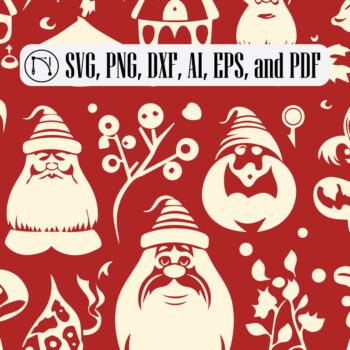 Intra απο ξύλο plywood 3mm-4mm πάχος - Πακέτο Cricut Christmas Gnome  Δίασταση 4x4 cm INTRAFABR-85551370 - Image 1