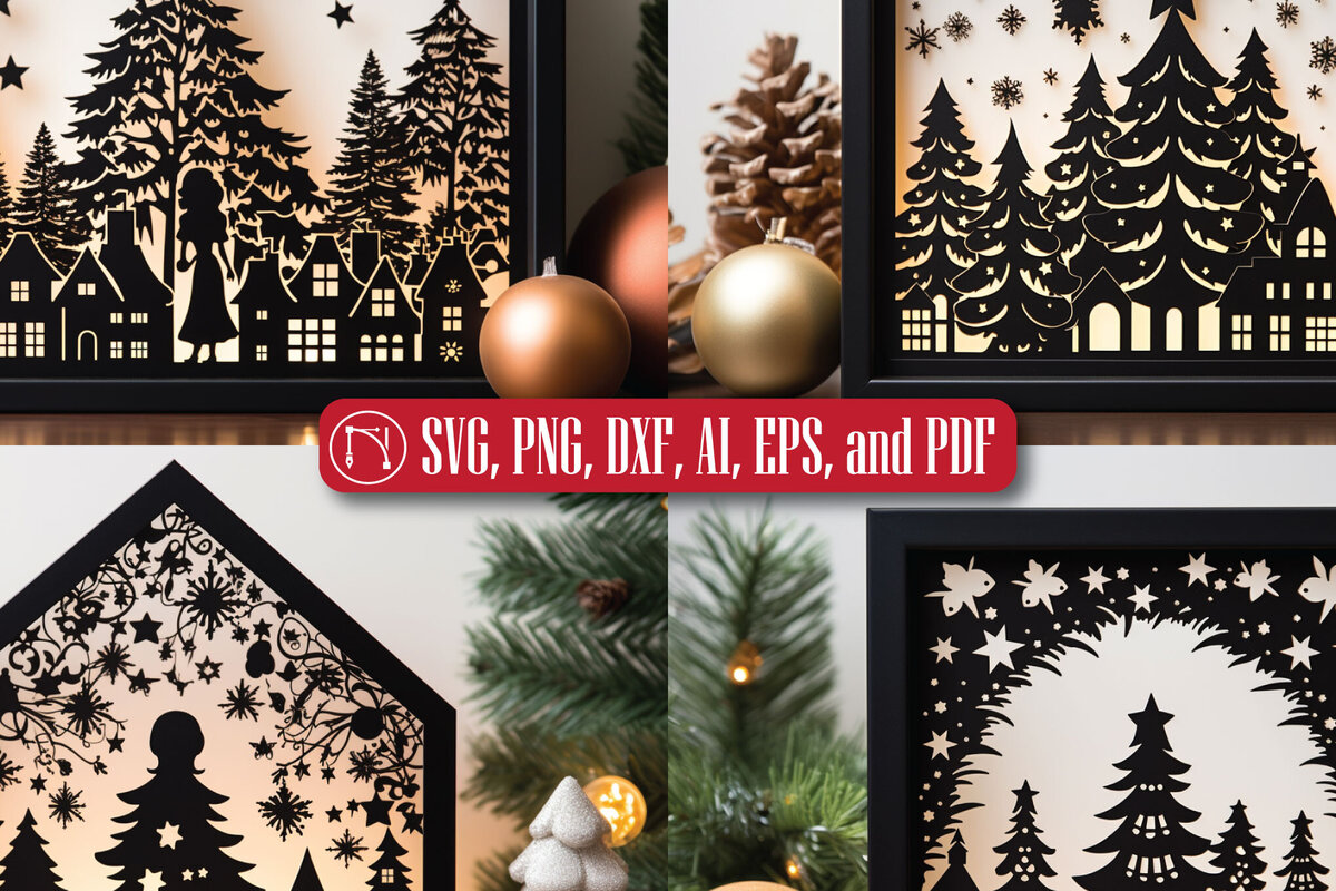 Intra απο ξύλο plywood 3mm-4mm πάχος - Πακέτο Cricut Χριστουγεννιάτικου Layer  Δίασταση 6x6 cm INTRAFABR-83925848