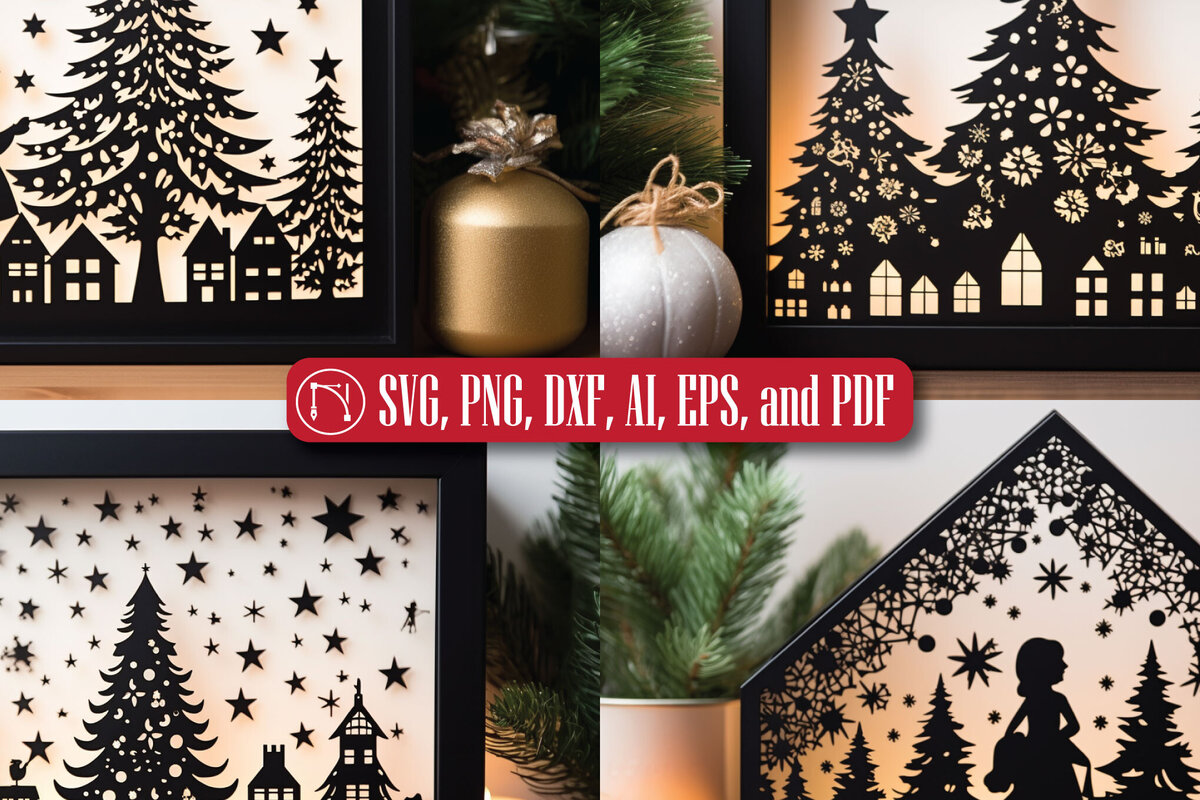 Intra απο ξύλο plywood 3mm-4mm πάχος - Πακέτο Cricut Χριστουγεννιάτικου Layer  Δίασταση 6x6 cm INTRAFABR-83923399