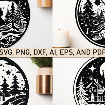 Intra απο ξύλο plywood 3mm-4mm πάχος - Πακέτο Cricut Christmas Magic Decor  Δίασταση 4x4 cm INTRAFABR-81312475 - Image 1