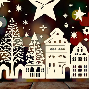 Intra απο ξύλο plywood 3mm-4mm πάχος - Cricut Χριστουγεννιάτικο Στολίδι Decor Δίασταση 4x4 cm INTRAFABR-83529674 - Image 1