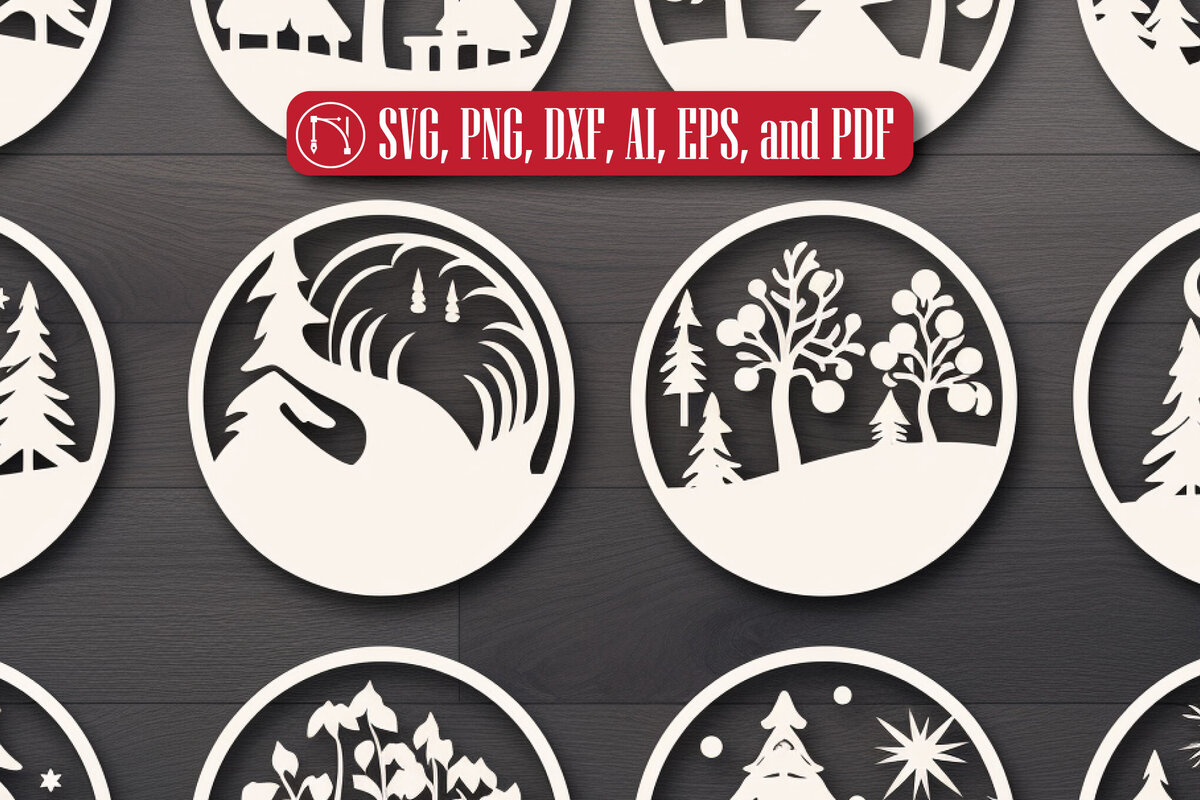 Intra απο ξύλο plywood 3mm-4mm πάχος - Cricut Χριστουγεννιάτικη Σκηνή Στολίδι  Bund Δίασταση 4x4 cm INTRAFABR-82747382