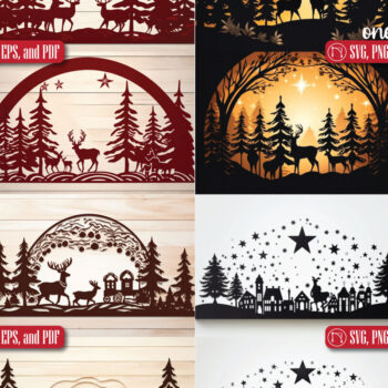 Intra απο ξύλο plywood 3mm-4mm πάχος - Cricut Christmas Scene Mega Bundle Δίασταση 4x4 cm INTRAFABR-82380855 - Image 1