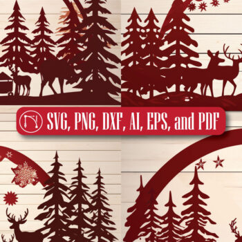 Intra απο ξύλο plywood 3mm-4mm πάχος - Cricut Christmas Scene Mega Bundle Δίασταση 4x4 cm INTRAFABR-82380855 - Image 2