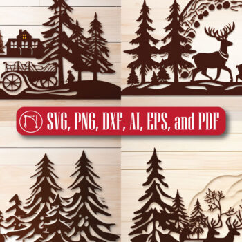 Intra απο ξύλο plywood 3mm-4mm πάχος - Cricut Christmas Scene Mega Bundle Δίασταση 4x4 cm INTRAFABR-82380855 - Image 4