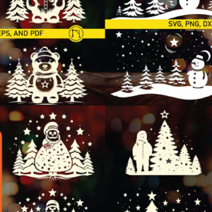 Intra απο ξύλο plywood 3mm-4mm πάχος - Πακέτο Cricut Christmas Snowman  Δίασταση 6x6 cm INTRAFABR-83600516