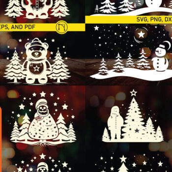 Intra απο ξύλο plywood 3mm-4mm πάχος - Πακέτο Cricut Christmas Snowman  Δίασταση 6x6 cm INTRAFABR-83600516 - Image 1
