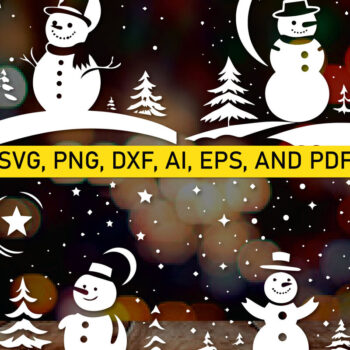 Intra απο ξύλο plywood 3mm-4mm πάχος - Πακέτο Cricut Christmas Snowman  Δίασταση 6x6 cm INTRAFABR-83600516 - Image 3