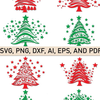 Intra απο ξύλο plywood 3mm-4mm πάχος - Σετ υ κομμένου χριστουγεννιάτικου δέντρου Cricut  Δίασταση 6x6 cm INTRAFABR-81339040 - Image 1