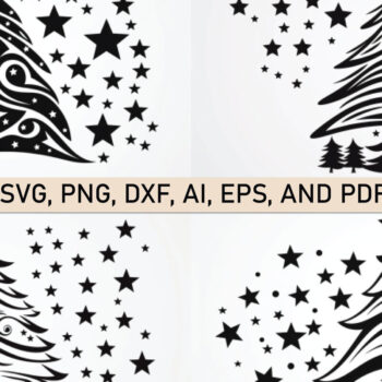 Intra απο ξύλο plywood 3mm-4mm πάχος - Σετ υ κομμένου χριστουγεννιάτικου δέντρου Cricut  Δίασταση 6x6 cm INTRAFABR-81338273 - Image 1