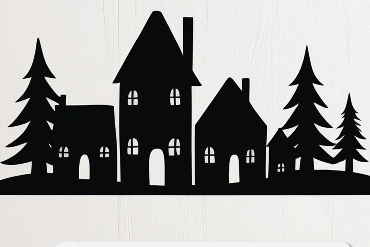 Intra απο ξύλο plywood 3mm-4mm πάχος -  Cricut Christmas Village  Cut Δίασταση 4x4 cm INTRAFABR-108356705