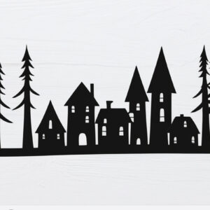 Intra απο ξύλο plywood 3mm-4mm πάχος -  Cricut Christmas Village  Cut Δίασταση 4x4 cm INTRAFABR-108356968