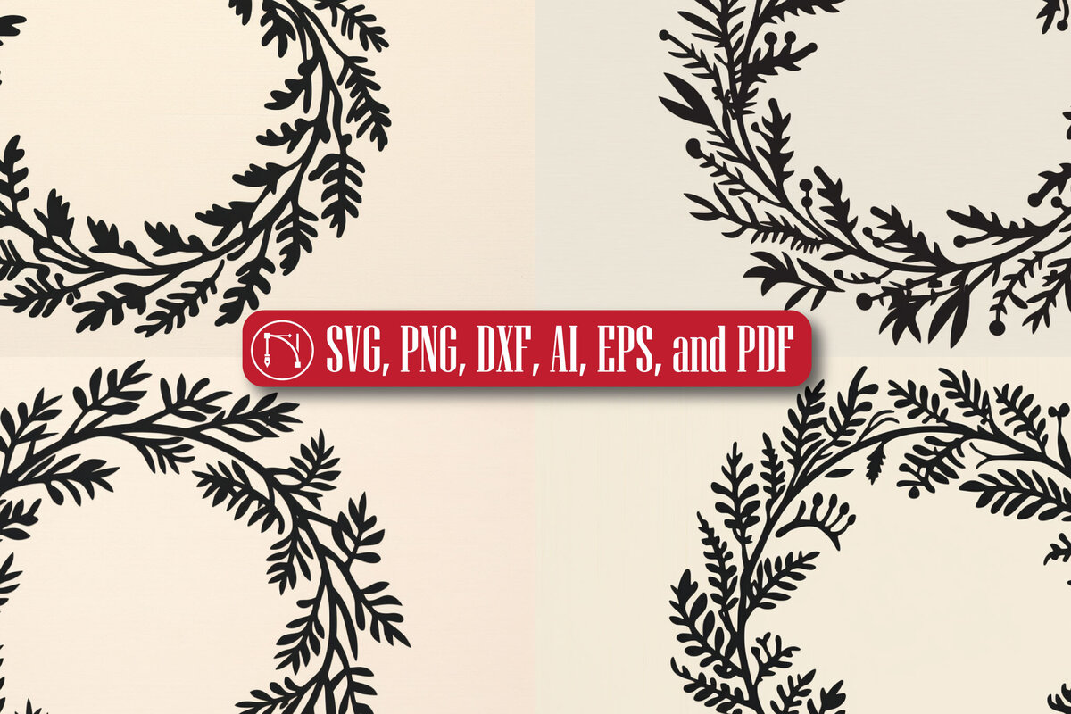 Intra απο ξύλο plywood 3mm-4mm πάχος - Πακέτο Χριστουγεννιάτικου στεφάνου Cricut  Δίασταση 6x6 cm INTRAFABR-81590275