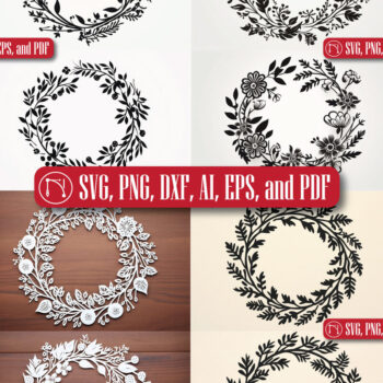 Intra απο ξύλο plywood 3mm-4mm πάχος - Πακέτο Χριστουγεννιάτικου στεφάνου Cricut  Δίασταση 6x6 cm INTRAFABR-81590455 - Image 1