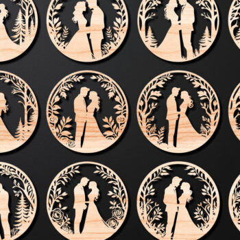 Intra απο ξύλο plywood 3mm-4mm πάχος - Cricut Couple Laser Cut Love  Δίασταση 20x20 cm INTRAFABR-111905649 - Image 1
