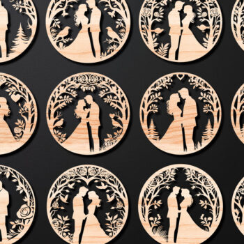 Intra απο ξύλο plywood 3mm-4mm πάχος - Cricut Couple Laser Cut Love Δίασταση 20x20 cm INTRAFABR-111905607 - Image 1