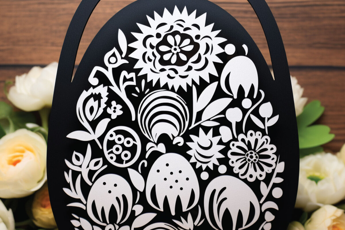 Intra απο ξύλο plywood 3mm-4mm πάχος - Cricut Πασχαλινό καλάθι Papercut  Δίασταση 4x4 cm INTRAFABR-89992369