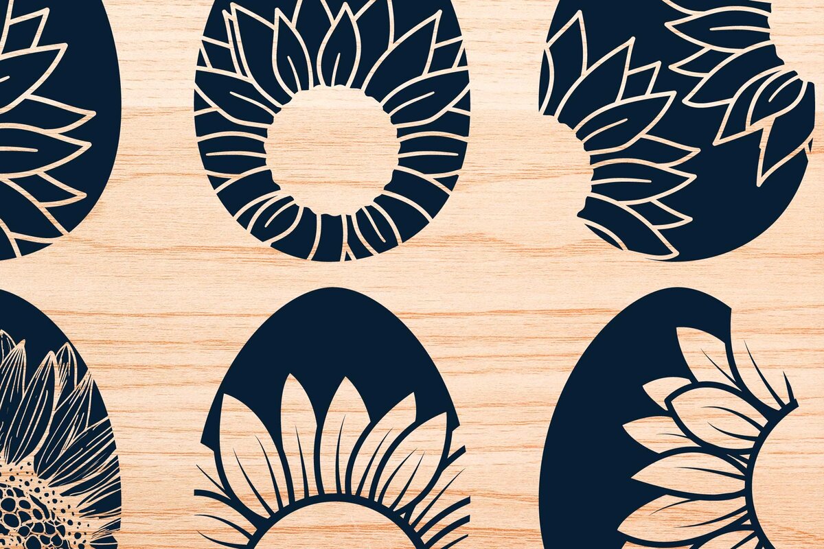 Intra απο ξύλο plywood 3mm-4mm πάχος - Cricut Πασχαλινό αυγό με δέσμη ηλίανθου Δίασταση 25x25 cm INTRAFABR-63917151