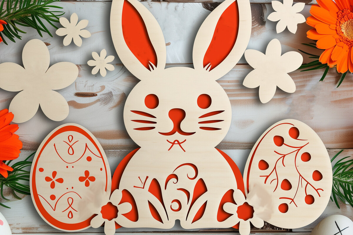 Intra απο ξύλο plywood 3mm-4mm πάχος - Cricut Πασχαλινό Laser Cut  Δίασταση 4x4 cm INTRAFABR-94062182