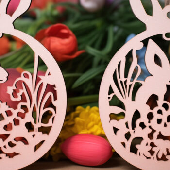 Intra απο ξύλο plywood 3mm-4mm πάχος - Cricut Πασχαλινό Laser Cut Δίασταση 4x4 cm INTRAFABR-91436155 - Image 1