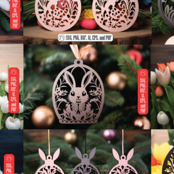 Intra απο ξύλο plywood 3mm-4mm πάχος - Cricut Πασχαλινό Laser Cut Bundle Δίασταση 4x4 cm INTRAFABR-91436634 - Image 1